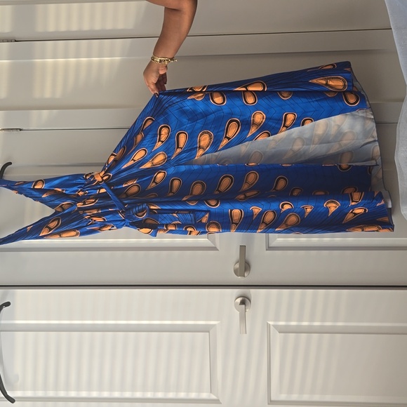 African print maxi dress with front slit - Picture 2 of 2
